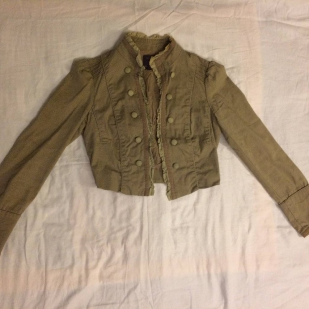Forever 21 High Collar Jacket with Subtle Ruffles